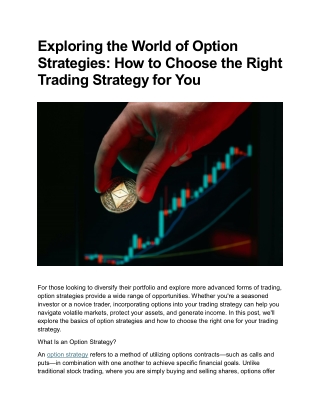 Exploring the World of Option Strategies