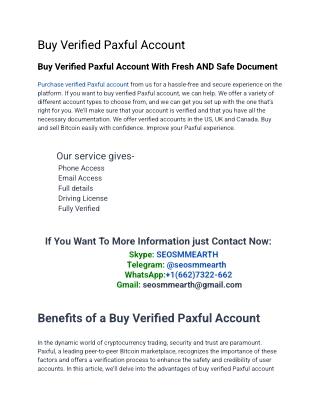 Top 05 Sites To Buy Verified Paxful Account   In This Year