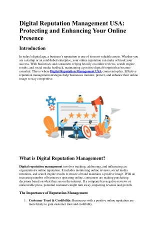How Digital Reputation Management USA Can Increase Your Sales