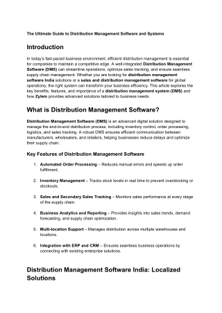 The Ultimate Guide to Distribution Management Software and Systems