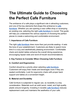 the ultimate guide to choosing the perfect cafe
