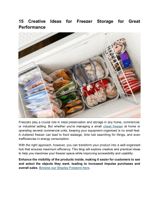 15 Creative Ideas for Freezer Storage for Great Performance