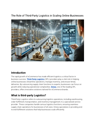 Role of Third-Party Logistic