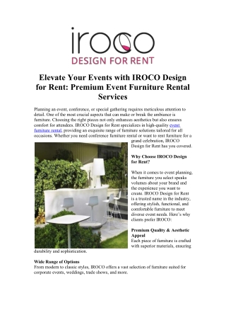 Get Quality and Style with Hassle-Free Rent Furniture