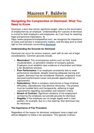 Navigating the Complexities of Dismissal What You Need to Know