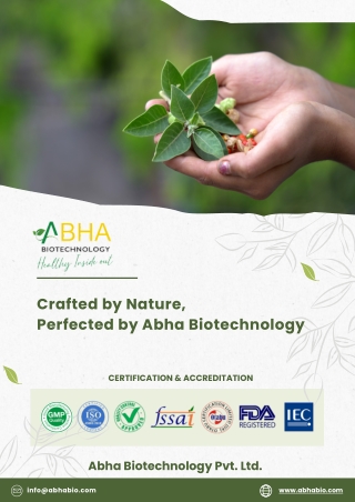 Excellence in Multivitamin & Joint Care Supplements Abha Biotechnology
