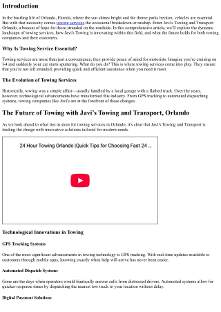 The Future of Towing with Javi’s Towing and Transport, Orlando