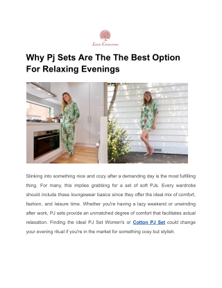Why Pj Sets Are The Best Option For Relaxing Evenings