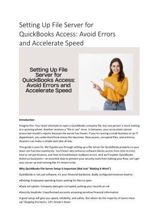 setting up file server for quickbooks access