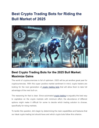 Best Crypto Trading Bots for Riding the Bull Market of 2025