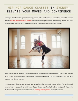 Hip Hop Dance Classes in Sydney - Elevate Your Moves and Confidence