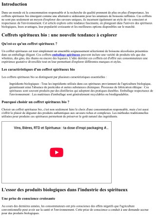 Coffrets spiritueux bio : une nouvelle tendance à explorer