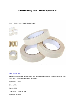 ABRO Masking Tape - Excel Corporations