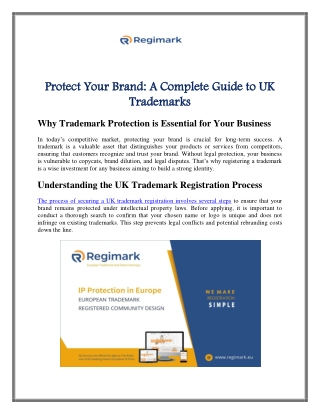 Protect Your Brand A Complete Guide to UK Trademarks