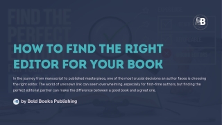 How to Find the Right Editor for Your Book