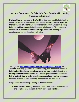 Best Relationship Healing Therapies in Lucknow