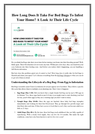 Understanding Bed Bugs Life Span and Biology