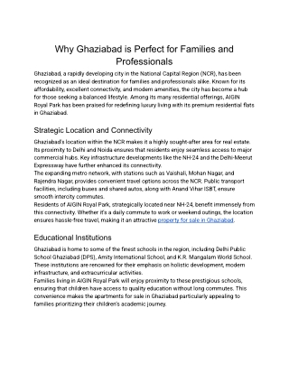 _Why Ghaziabad is Perfect for Families and Professionals