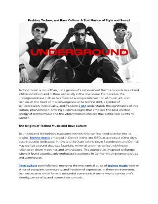 Fashion, Techno, and Rave Culture_ A Bold Fusion of Style and Sound