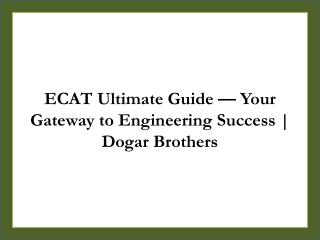 Best ECAT Entry Book for 2025 – Dogar Brothers
