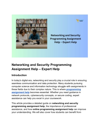 networking and security programming assignment