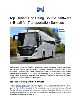 Top Benefits of Using Shuttle Software in Brazil for Transportation Services