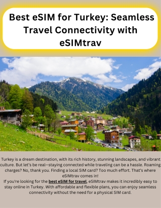 Best eSIM for Turkey: Seamless Travel Connectivity with eSIMtrav