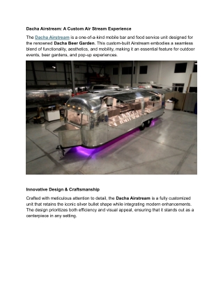 Dacha Airstream - A Custom Air Stream Experience