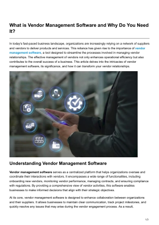 What is Vendor Management Software and Why Do You Need It