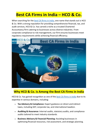 Best CA Firms in India – HCO & Co.