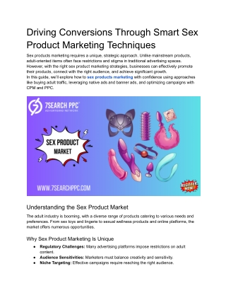 Driving Conversions Through Smart Sex Product Marketing Techniques