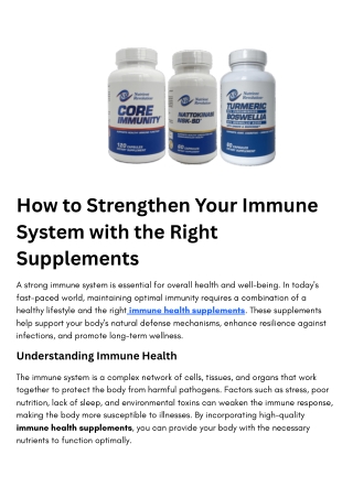 how to strengthen your immune system with