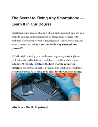 the secret to fixing any smartphone learn
