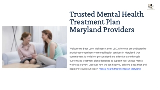 Trusted mental health treatment plan providers in Maryland