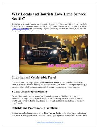 Why Locals and Tourists Love Limo Service Seattle