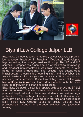Biyani Law College Jaipur Details