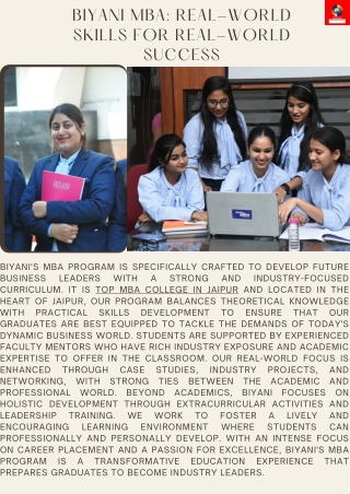 Biyani MBA: Real-World Skills for Real-World Success