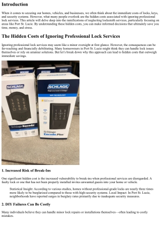 The Hidden Costs of Ignoring Professional Lock Services