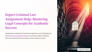 Expert Criminal Law Assignment Help Mastering Legal Concepts for Academic Success