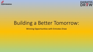 building a better tomorrow