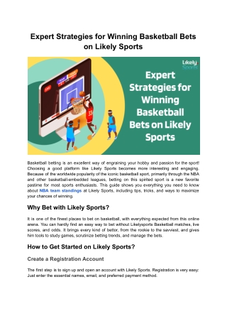 Expert Strategies for Winning Basketball Bets on Likely Sports