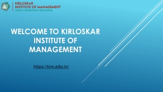 welcome to kirloskar institute of management