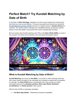 Perfect Match_ Try Kundali Matching by Date of Birth
