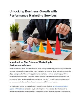 Grow Your Business with Performance Marketing Services in Ahmedabad