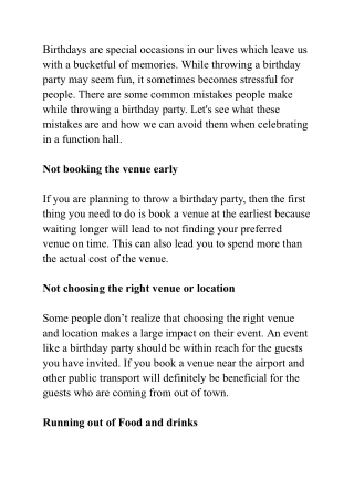 How to Host a Flawless Birthday Bash in a Function Hall