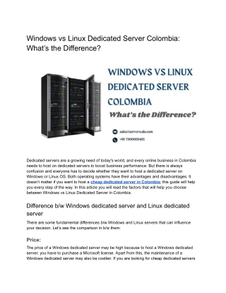 Windows vs Linux Dedicated Server Colombia: What’s the Difference?
