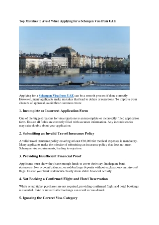 Top Mistakes to Avoid When Applying for a Schengen Visa from UAE