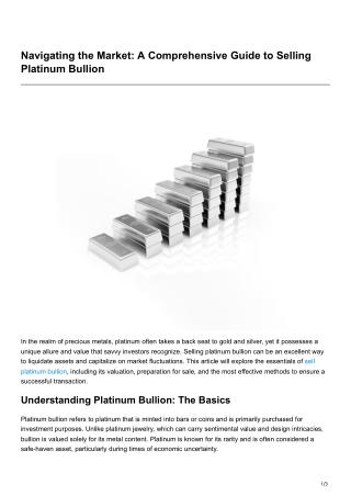 Navigating the Market A Comprehensive Guide to Selling PlatinumBullion