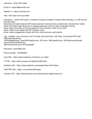 username eham qr codes email id support@ehamds