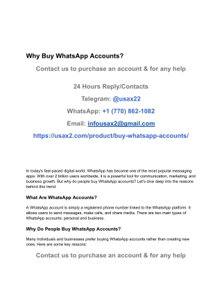 Why Buy WhatsApp Accounts